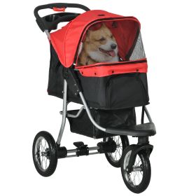 Luxury Pet Stroller Lightweight Dog Cat Travel Carriage with 3-Rubber Wheels, One-click Folding Design, Adjustable Canopy, Zippered Mesh Window D Luxury Pet Stroller Lightweight Dog Cat Travel Carriage with 3-Rubber Wheels, One-click Folding Design, Adjustable Canopy, Zippered Mesh Window D